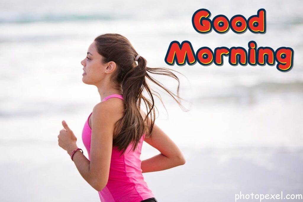 Woman-In-Pink-Shirt-Jogging-Good-Morning-Images