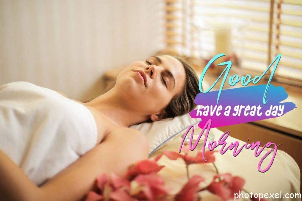 Woman-In-Wrapped-In-White-Towel-Lying-On-Bed-With-Eyes-Closed-Good-Morning-Images