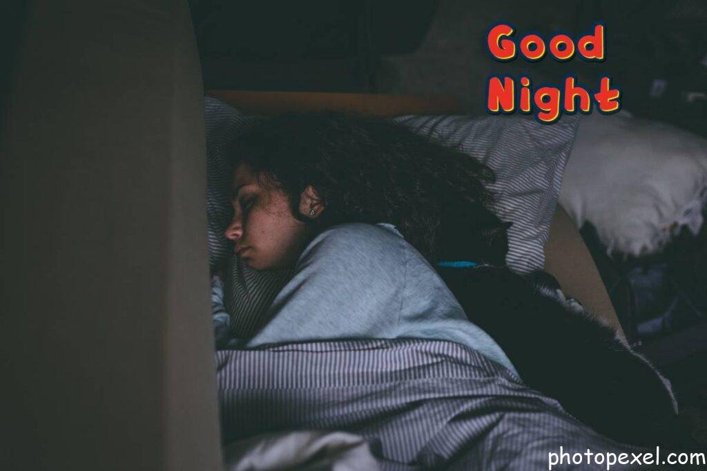 Woman-Sleeping-On-Bed-Good-Night-Images