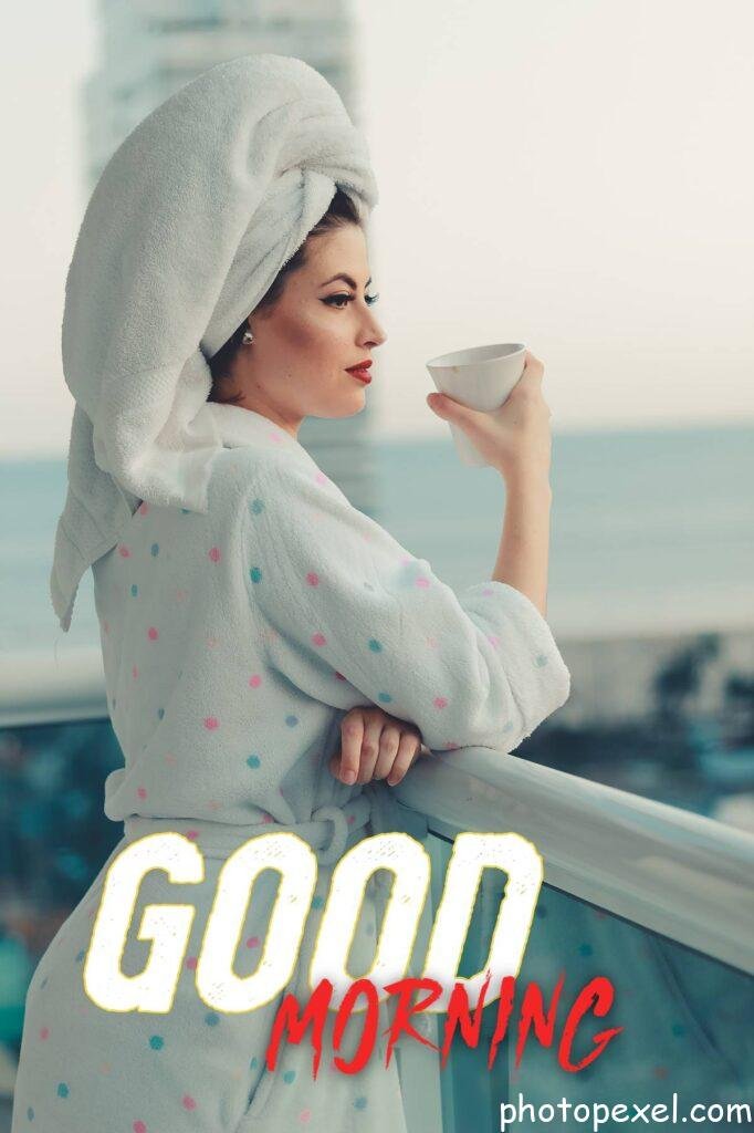 Woman-Wearing-Bathrobe-Good-Morning-Images