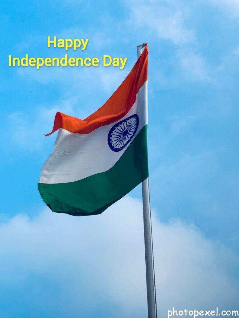 The-National-Flag-Of-India-Under-The-Blue-Sky-Happy-Independence-Day-Images