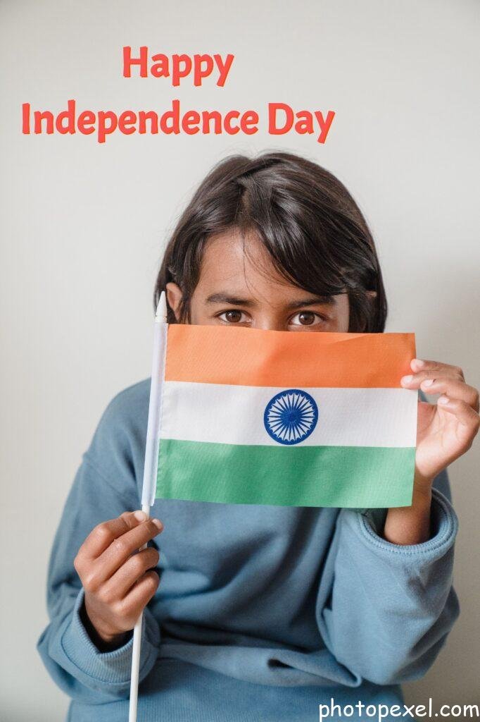 Woman-In-Blue-Long-Sleeve-Shirt-Holding-White-And-Blue-Flag-Happy-Independence-Day-Images