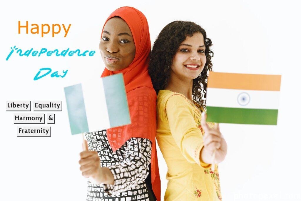 Women-With-Nigerian-And-Indian-Flags-Happy-Independence-Day-Images