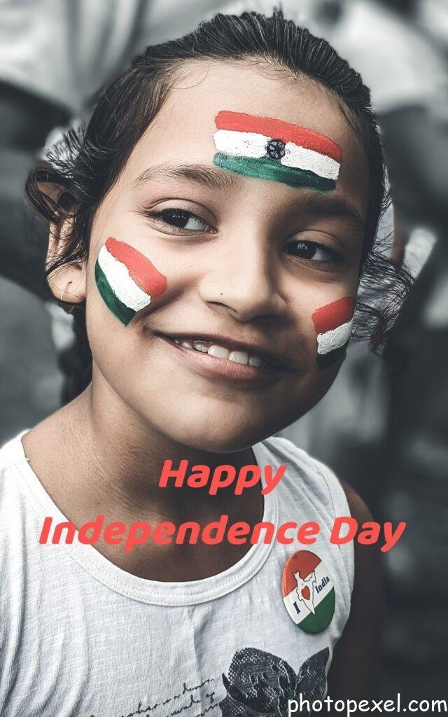 Young-Girl-With-Flags-Painted-On-Her-Face-Happy-Independence-Day-Images